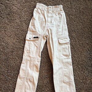 BDG Urban Outfitters Cargo Pant Ivory Relaxed Skate Jean Womens SZ 25